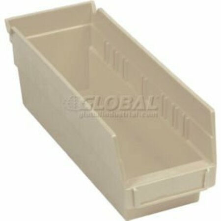 QUANTUM STORAGE SYSTEMS Nesting Storage Shelf Bin, Plastic, 4-1/8 in W in x 11-5/8 in D in x 4 in H, Beige QSB101IV